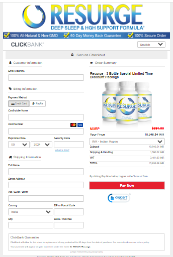 ReSurge Secured Checkout Form